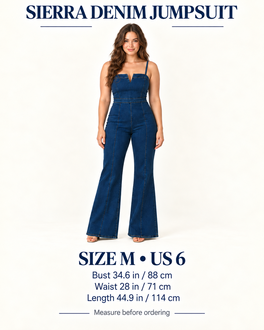 The Sierra Strapless Denim Jumpsui