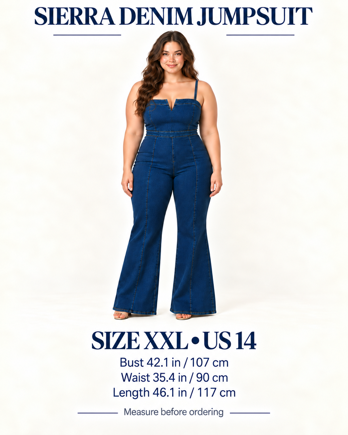 The Sierra Strapless Denim Jumpsui